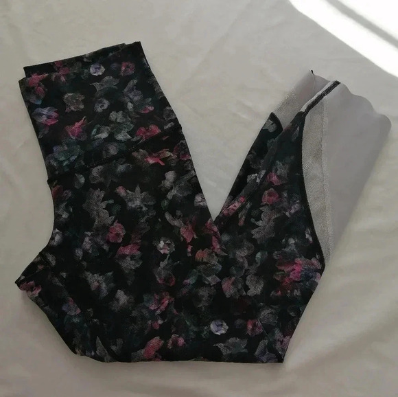 Lululemon Wunder Under Crop High Rise Roll Down 23" Leggings Floral Multi 6 - Picture 5 of 16